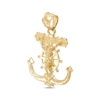 Thumbnail Image 1 of Men's Diamond-Cut Mariner’s Anchor & Wheel Crucifix Charm 10K Yellow Gold
