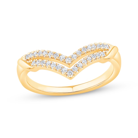 Now + Forever Diamond Double Chevron Anniversary Band 1/5 ct tw 14K Yellow Gold