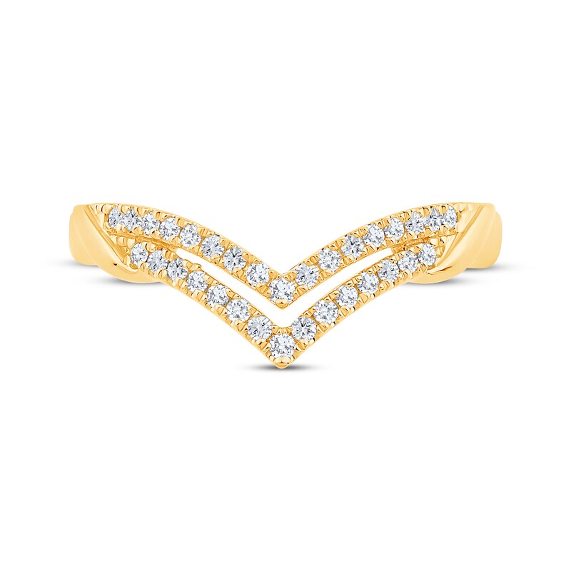 Main Image 3 of Now + Forever Diamond Double Chevron Anniversary Band 1/5 ct tw 14K Yellow Gold