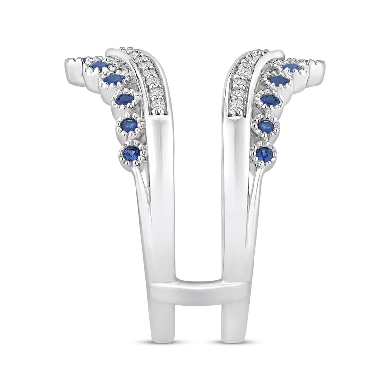 Main Image 2 of Blue Sapphire & Diamond Enhancer Ring 1/5 ct tw 14K White Gold