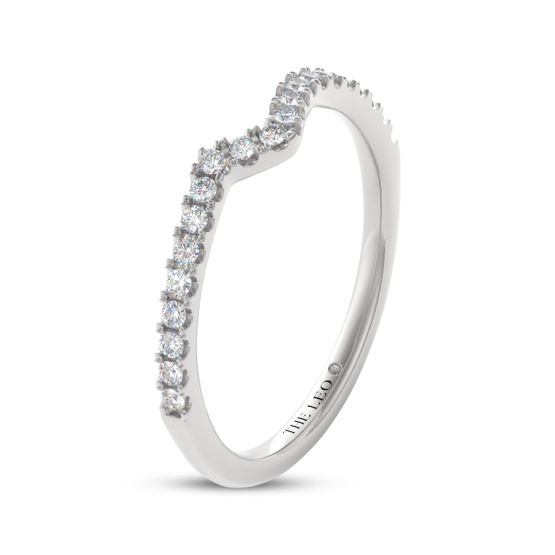 Main Image 2 of THE LEO Diamond Notched Wedding Band 1/5 ct tw 14K White Gold