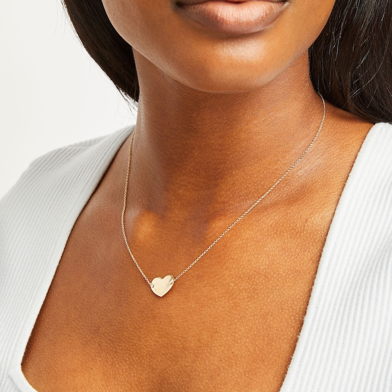 Main Image 2 of Engravable Heart Necklace 10K Yellow Gold 18&quot;
