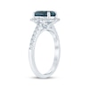 Thumbnail Image 1 of Oval-Cut London Blue Topaz & Diamond Engagement Ring 1/3 ct tw 14K White Gold