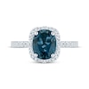 Thumbnail Image 2 of Oval-Cut London Blue Topaz & Diamond Engagement Ring 1/3 ct tw 14K White Gold