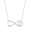 Thumbnail Image 1 of Diamond Infinity & Heart Necklace 1/10 ct tw 10K White Gold 18&quot;