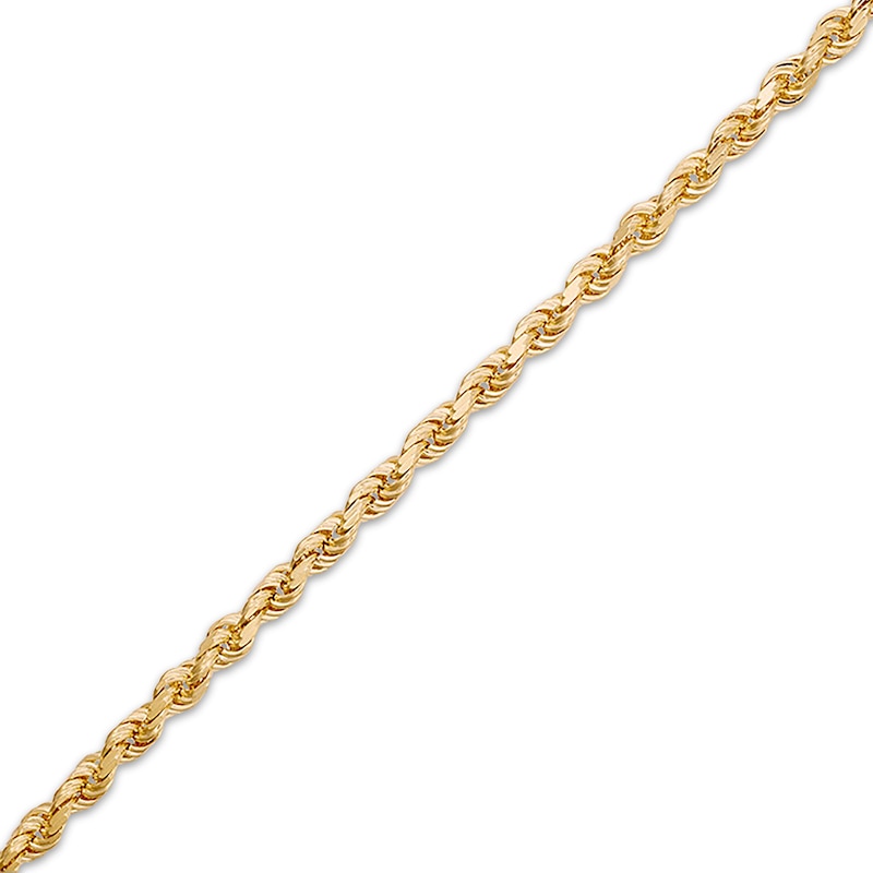 Main Image 2 of Textured 5.5mm Rope Chain Bracelet Solid 10K Yellow Gold 8.5&quot;