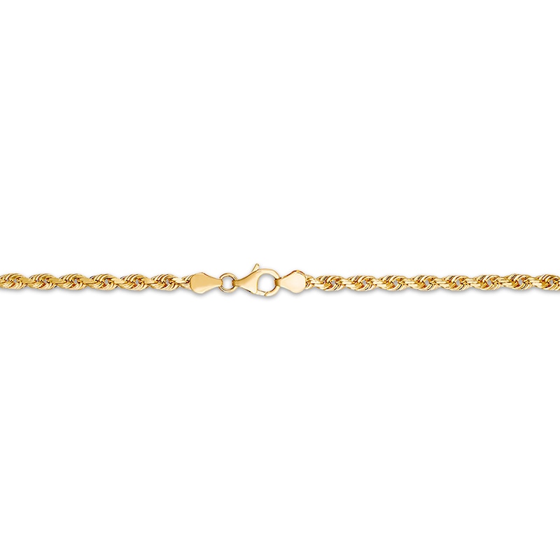 Main Image 3 of Textured 5.5mm Rope Chain Bracelet Solid 10K Yellow Gold 8.5&quot;