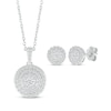 Thumbnail Image 1 of KAY Lab-Grown Diamonds Circle Necklace & Earrings Gift Set 1 ct tw Sterling Silver