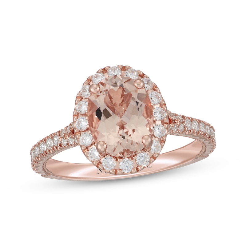 Main Image 1 of Neil Lane Oval-Cut Morganite & Diamond Engagement Ring 1/2 ct tw 14K Rose Gold