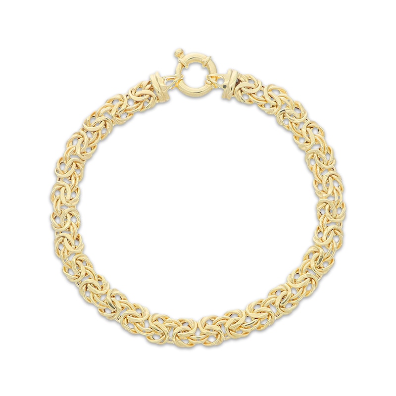 Main Image 1 of Byzantine Chain Bracelet Hollow 14K Yellow Gold 7.5&quot;