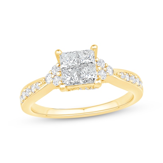 Now + Forever Princess-Cut Diamond Engagement Ring 1 ct tw 14K Yellow Gold