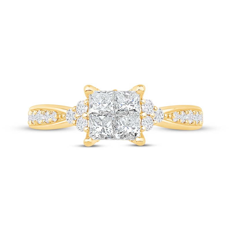 Main Image 3 of Now + Forever Princess-Cut Diamond Engagement Ring 1 ct tw 14K Yellow Gold