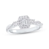Thumbnail Image 1 of Now + Forever Emerald-Cut Diamond Three-Stone Twist Engagement Ring 1/2 ct tw 14K White Gold