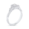 Thumbnail Image 2 of Now + Forever Emerald-Cut Diamond Three-Stone Twist Engagement Ring 1/2 ct tw 14K White Gold