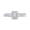 Thumbnail Image 2 of Emerald-Cut Diamond Three-Stone Twist Engagement Ring 1/2 ct tw 14K White Gold