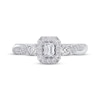 Thumbnail Image 3 of Now + Forever Emerald-Cut Diamond Three-Stone Twist Engagement Ring 1/2 ct tw 14K White Gold