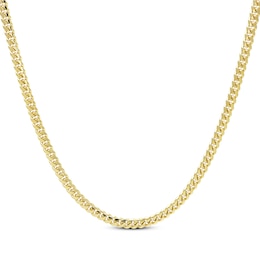 Cuban Curb Necklace 3.3mm Solid 14K Yellow Gold 20"