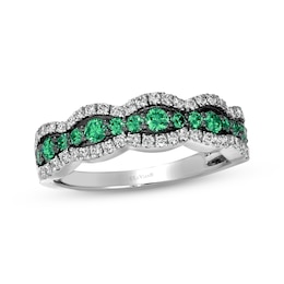 Le Vian Emerald Waterfall Ring 1/3 ct tw Diamonds 14K Vanilla Gold