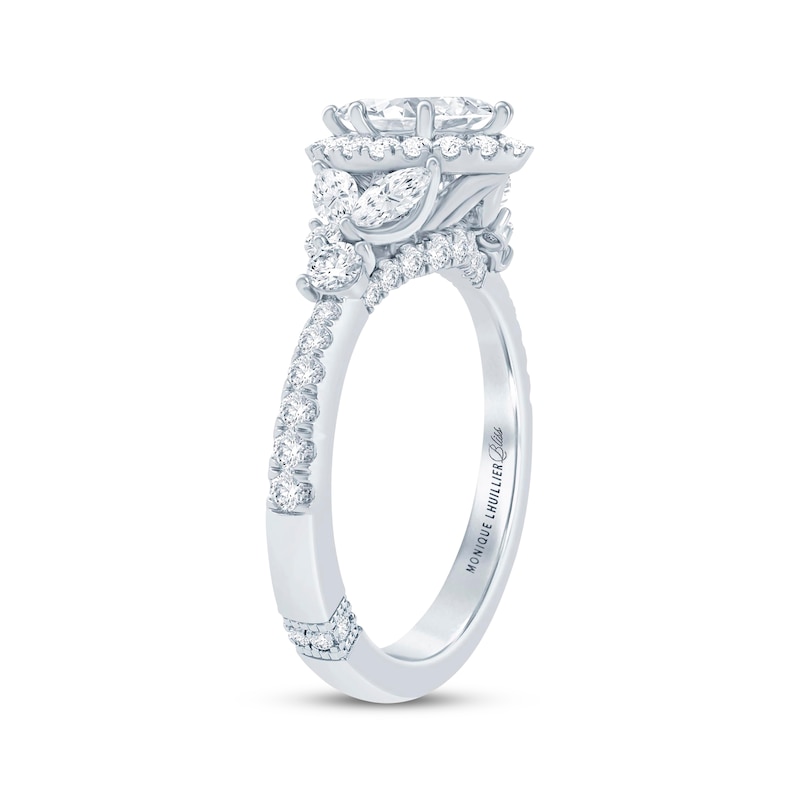 Monique Lhuillier Bliss Diamond Engagement Ring 1-1/8 ct tw Marquise & Round-cut 18K White Gold