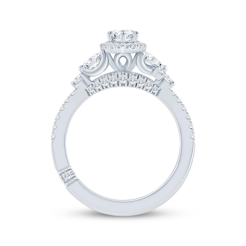 Monique Lhuillier Bliss Diamond Engagement Ring 1-1/8 ct tw Marquise & Round-cut 18K White Gold