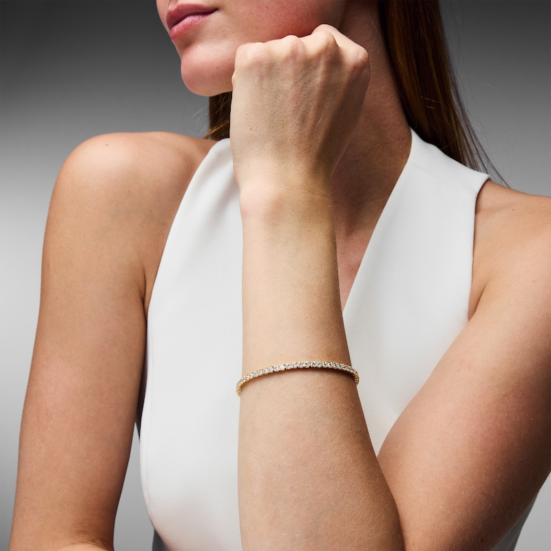 Main Image 2 of KAY Lab-Grown Diamonds Tennis Bracelet 5 ct tw 14K Yellow Gold 7.25"