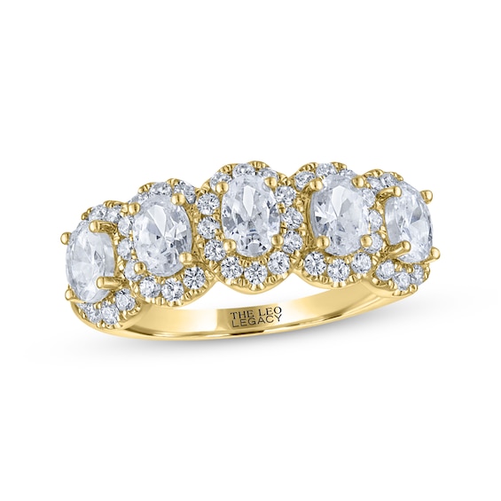 THE LEO Legacy Lab-Grown Diamond Oval-Cut Anniversary Ring 1-1/2 ct tw 14K Yellow Gold
