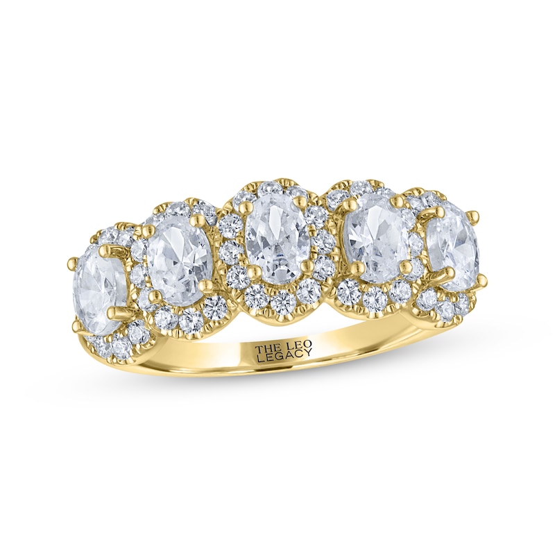 Main Image 1 of THE LEO Legacy Lab-Grown Diamond Oval-Cut Anniversary Ring 1-1/2 ct tw 14K Yellow Gold