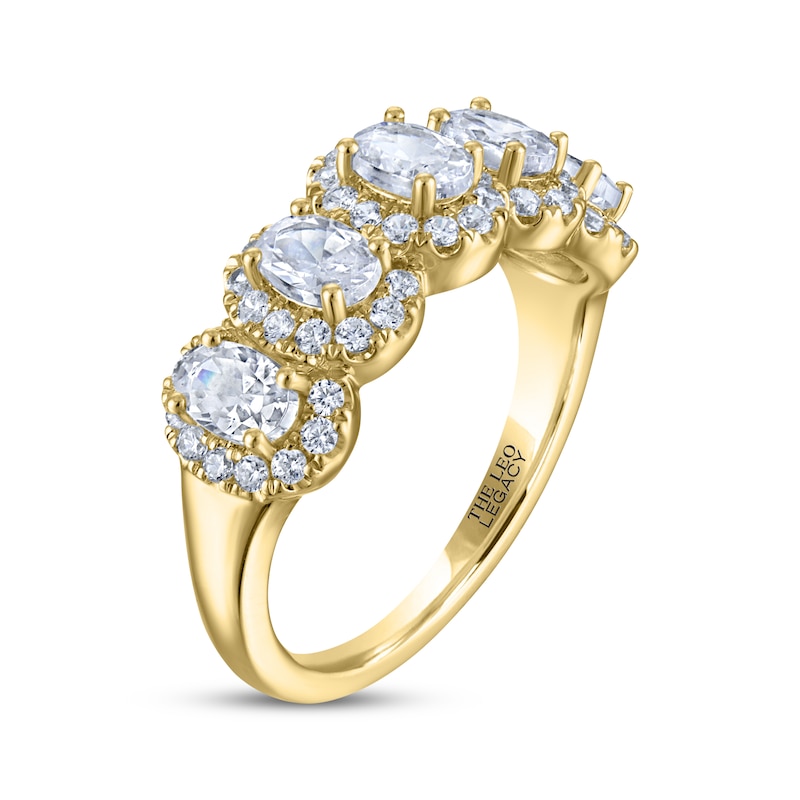 Main Image 2 of THE LEO Legacy Lab-Grown Diamond Oval-Cut Anniversary Ring 1-1/2 ct tw 14K Yellow Gold