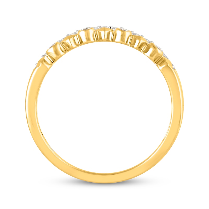 Main Image 2 of Now + Forever Diamond Two-Row Faux Stack Anniversary Ring 1/5 ct tw 14K Yellow Gold