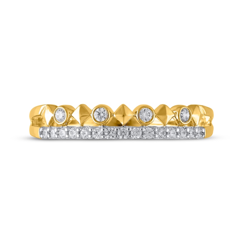 Main Image 3 of Now + Forever Diamond Two-Row Faux Stack Anniversary Ring 1/5 ct tw 14K Yellow Gold