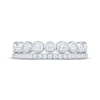 Thumbnail Image 3 of Now + Forever Lab-Grown Diamonds Two-Row Bezel-Set Anniversary Ring 1/2 ct tw 14K White Gold