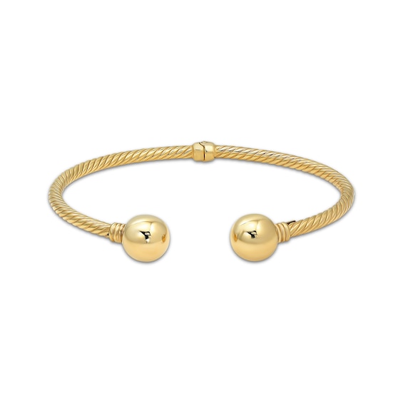 Reaura Rope Twist Hollow Bangle Bracelet Repurposed 14K Yellow Gold