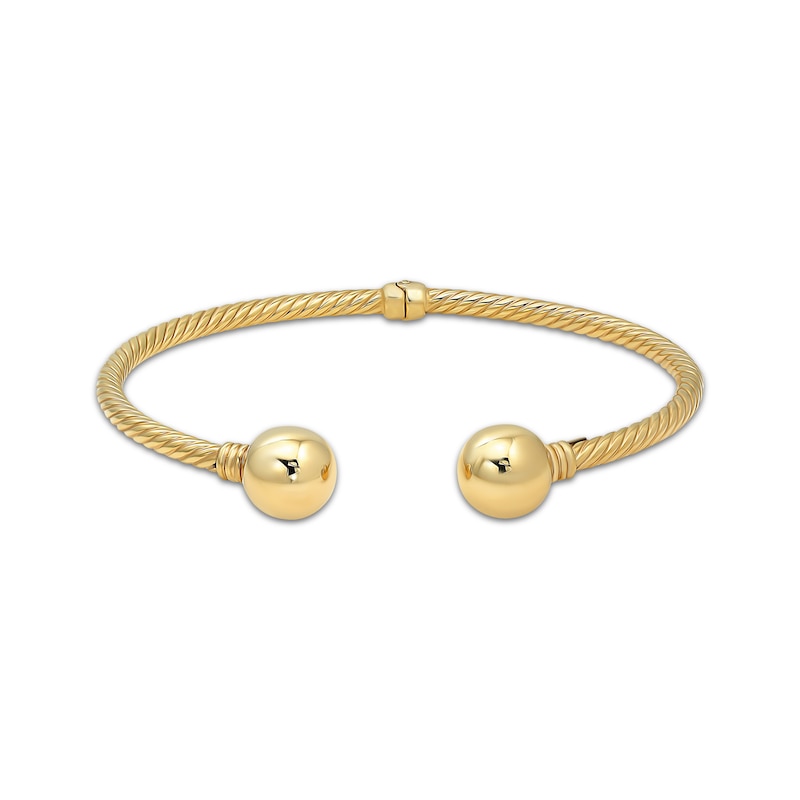 Reaura Rope Twist Hollow Bangle Bracelet Repurposed 14K Yellow Gold