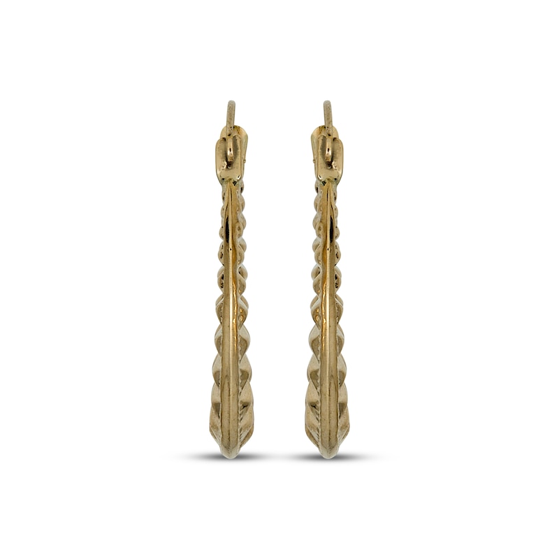 Main Image 2 of Diamond-Cut Tapered Hoop Earrings 14K Yellow Gold