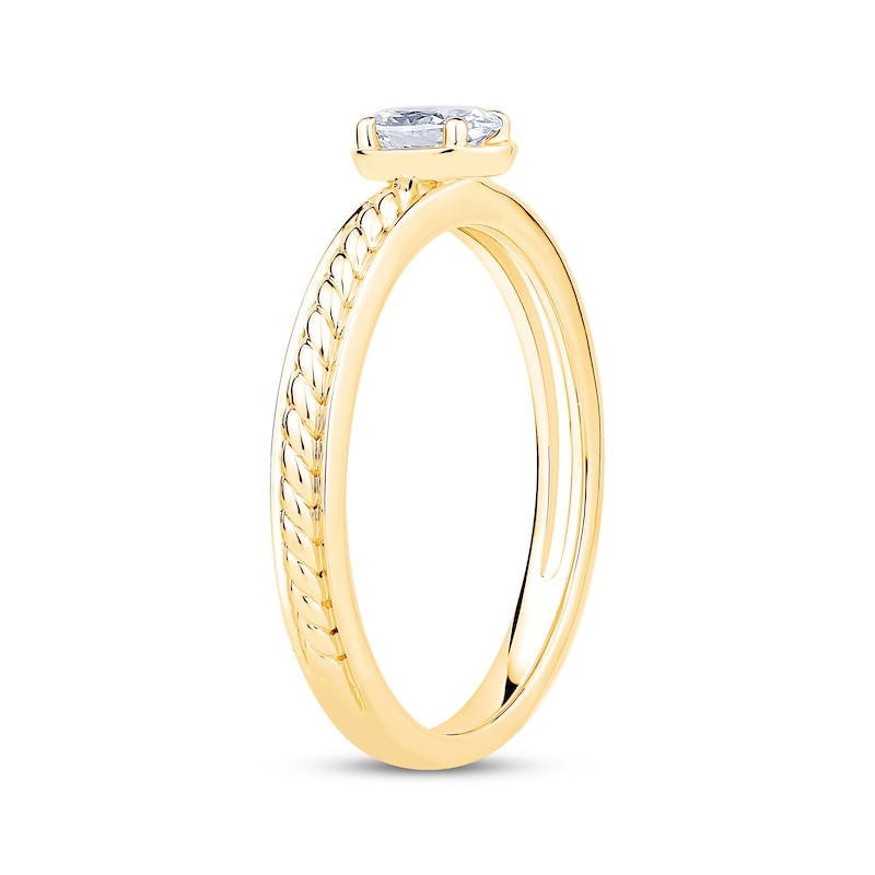 Main Image 2 of Now + Forever Oval-Cut Diamond Solitaire Rope Shank Engagement Ring 1/4 ct tw 14K Yellow Gold (I/I1)