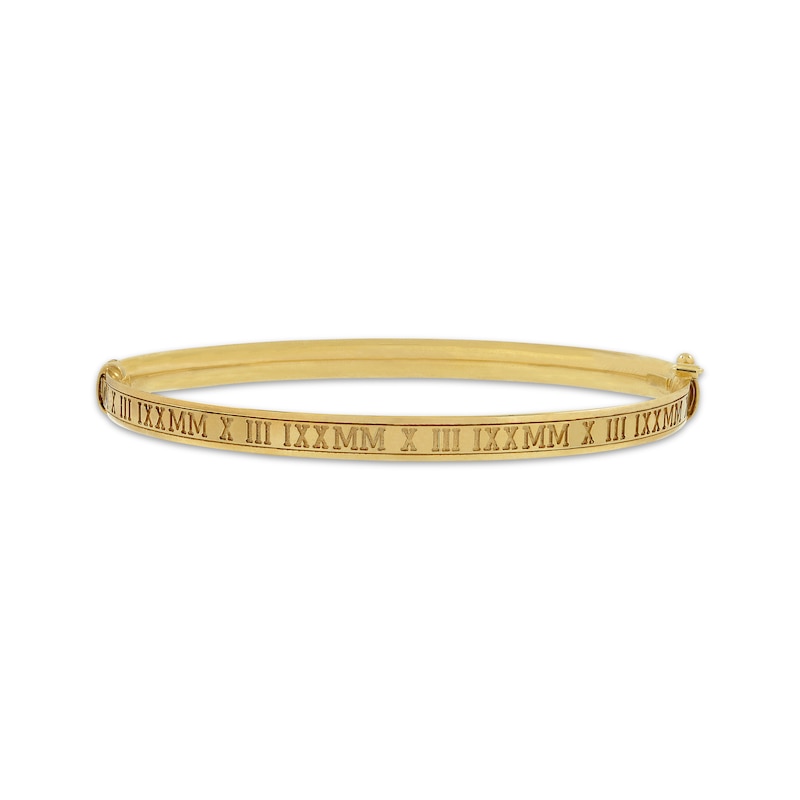 Main Image 1 of Roman Numeral Bangle Bracelet 10K Yellow Gold