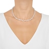 Thumbnail Image 5 of Pear-Shaped Link Chain Necklace Hollow Sterling Silver 18"