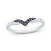 Thumbnail Image 1 of Now + Forever Black & White Diamond Chevron Anniversary Ring 1/4 ct tw 14K White Gold