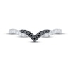 Thumbnail Image 3 of Now + Forever Black & White Diamond Chevron Anniversary Ring 1/4 ct tw 14K White Gold