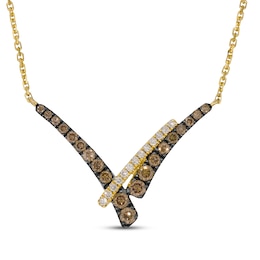 Le Vian Good Karma Diamond Bypass Necklace 1/2 ct tw 14K Honey Gold 19"