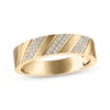 Thumbnail Image 1 of Now + Forever Men's Diamond Diagonal Wedding Band 1/6 ct tw 10K Yellow Gold
