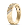 Thumbnail Image 2 of Now + Forever Men's Diamond Diagonal Wedding Band 1/6 ct tw 10K Yellow Gold