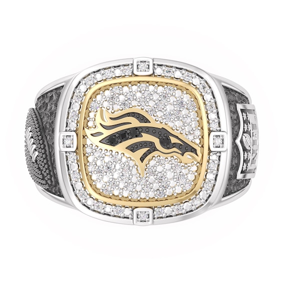 True Fans Denver Broncos Championship Ring Sterling Silver & 10K Yellow Gold Ring
