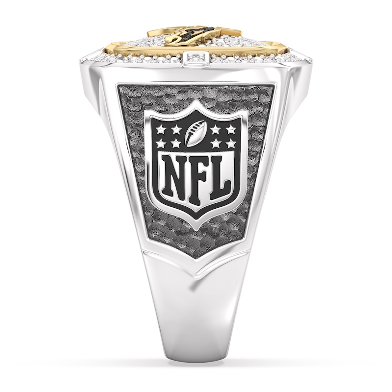 Main Image 3 of True Fans Denver Broncos Championship Ring Sterling Silver & 10K Yellow Gold Ring