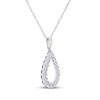 Thumbnail Image 2 of Diamond Teardrop Necklace 1/6 ct tw Sterling Silver 18&quot;