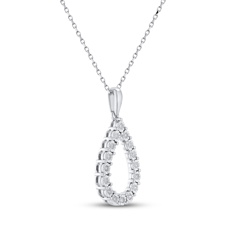 Main Image 2 of Diamond Teardrop Necklace 1/6 ct tw Sterling Silver 18&quot;