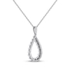 Thumbnail Image 3 of Diamond Teardrop Necklace 1/6 ct tw Sterling Silver 18&quot;
