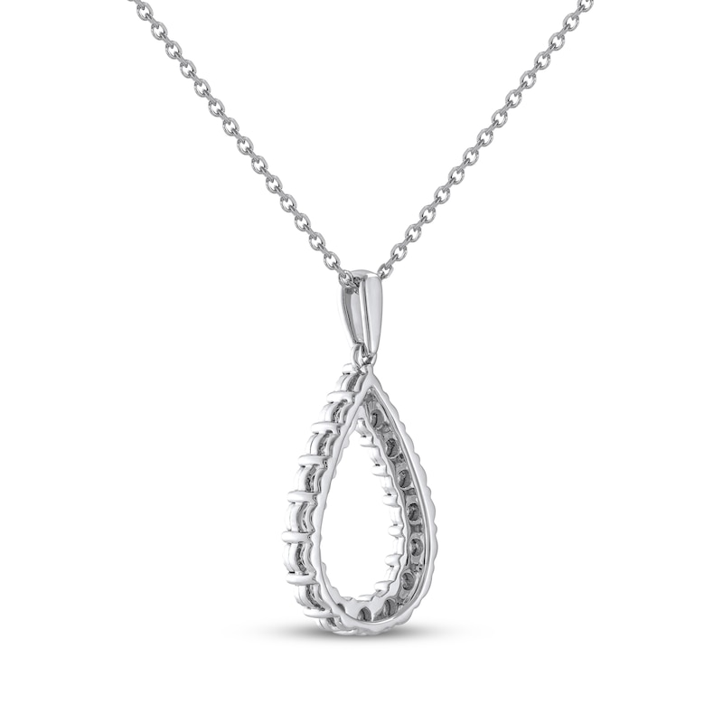 Main Image 3 of Diamond Teardrop Necklace 1/6 ct tw Sterling Silver 18&quot;