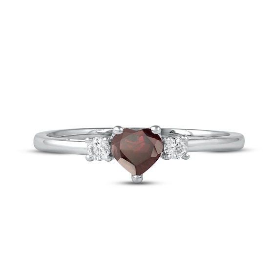 1.65 Ct. Ttw Diamond & Oval Garnet Ring In 10K White Gold - Fine Gemstone Jewelry