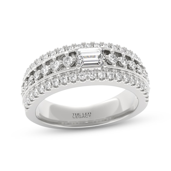 THE LEO Legacy Lab-Grown Diamond Emerald-Cut Anniversary Ring 7/8 ct tw 14K White Gold